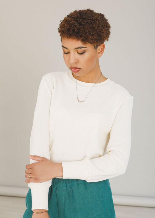 Nicole - Jersey Top in Ivory
