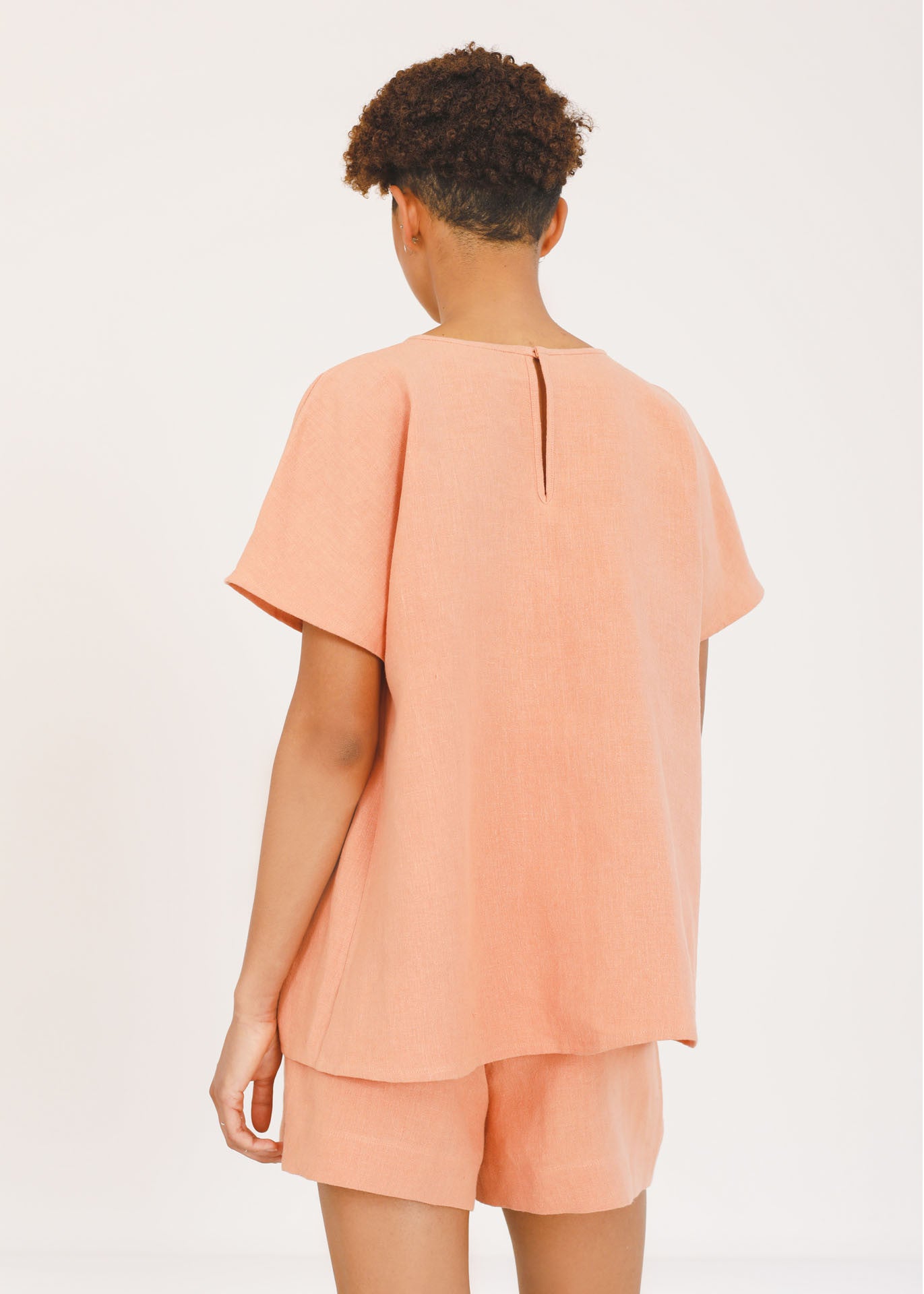 Siena - Cut-out Top in Coral - 100% true hemp / 100 % Hanf
