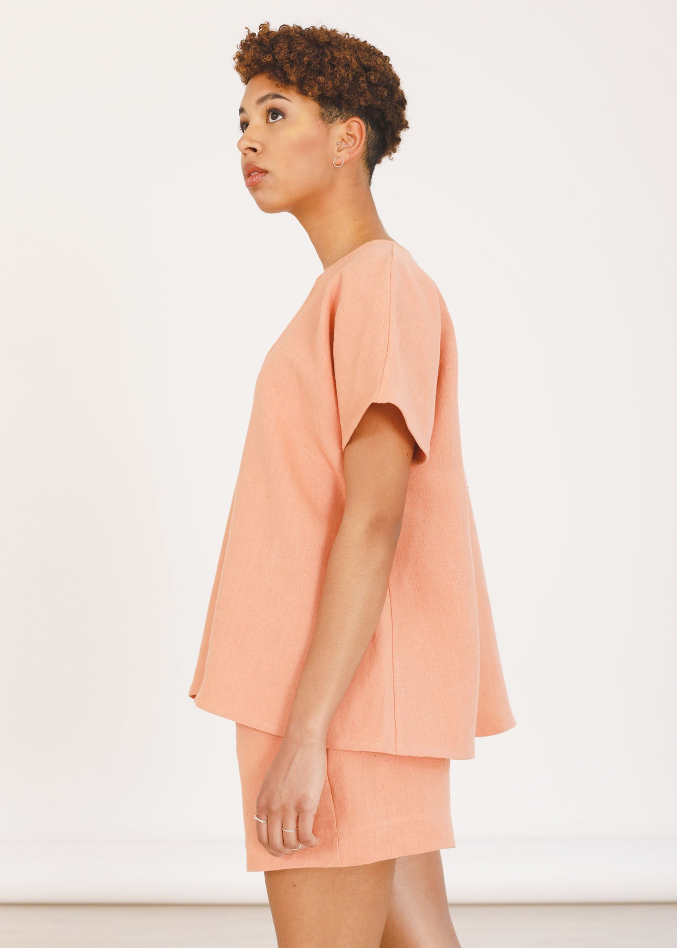 Siena - Cut-out Top in Coral - 100% true hemp / 100 % Hanf
