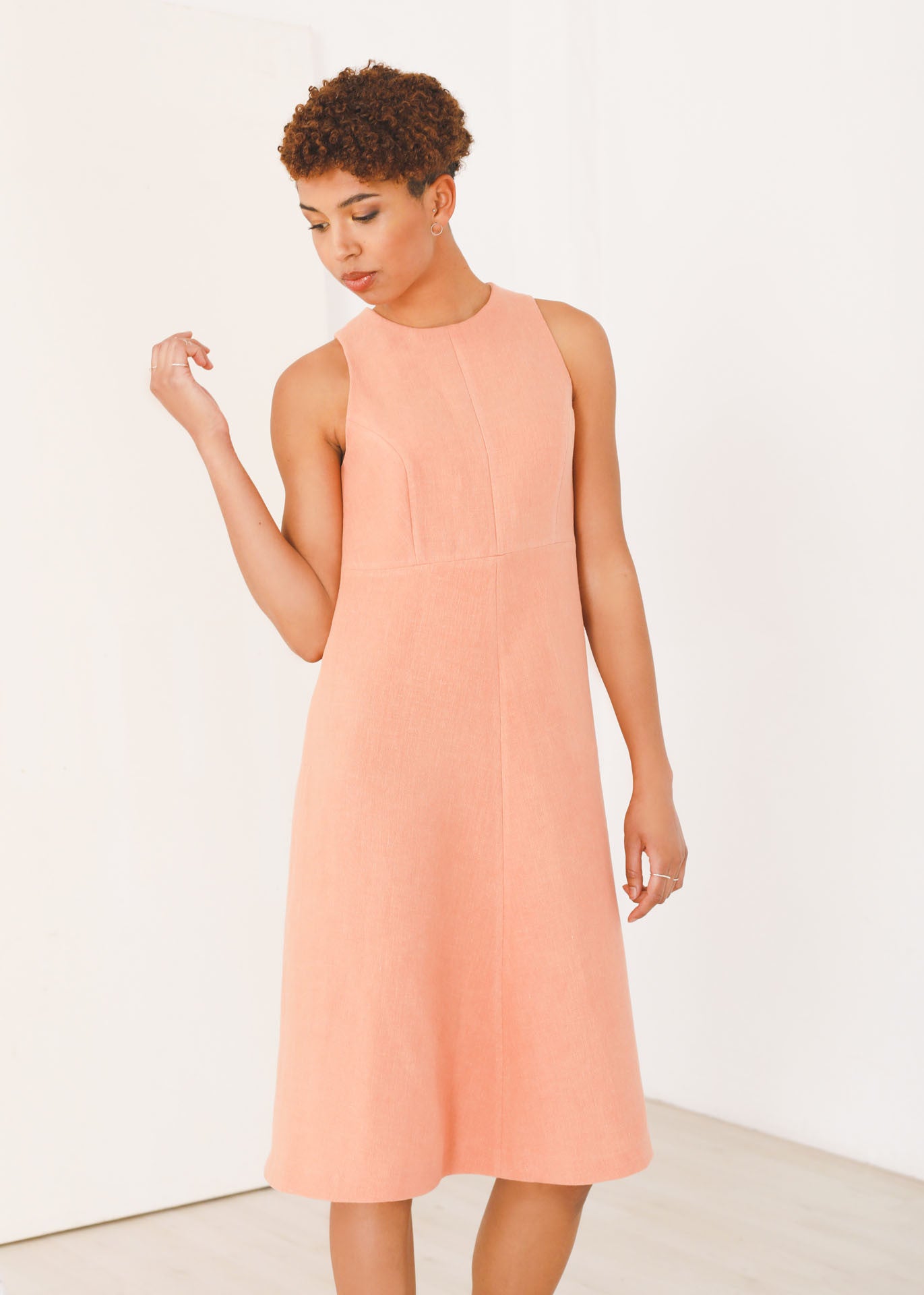 Flora - Halter Dress in Coral - 100% true hemp / 100 % Hanf