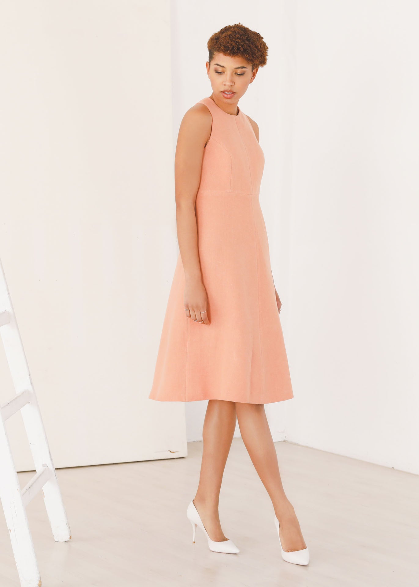 Flora - Halter Dress in Coral - 100% true hemp / 100 % Hanf