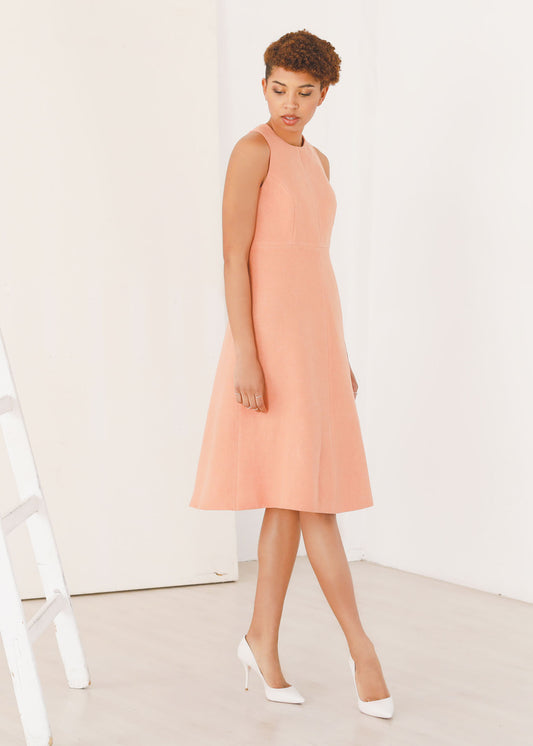 Flora - Halter Dress in Coral - 100% true hemp / 100 % Hanf