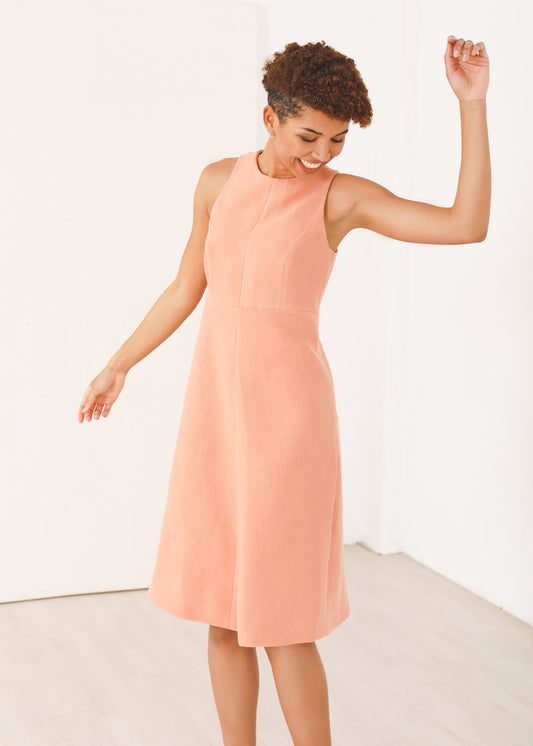 Flora - Halter Dress in Coral - 100% true hemp / 100 % Hanf