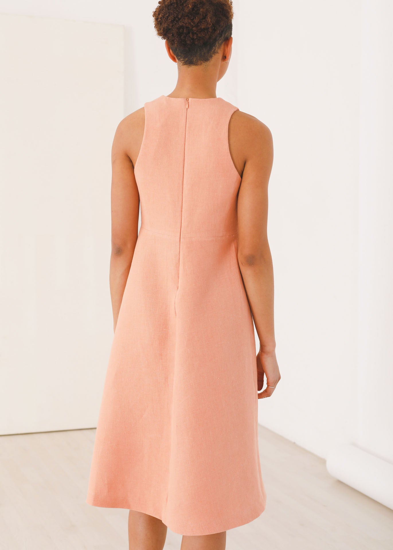 Flora - Halter Dress in Coral - 100% true hemp / 100 % Hanf
