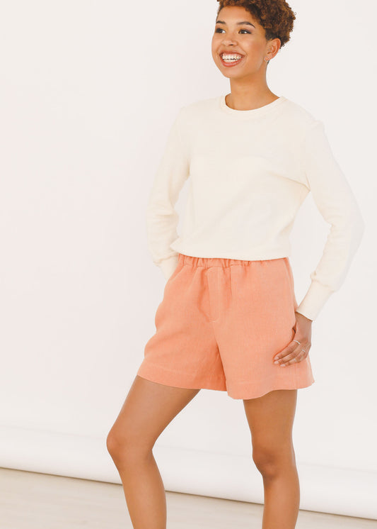 Eva - Shorts in Coral - 100% true hemp / 100 % Hanf