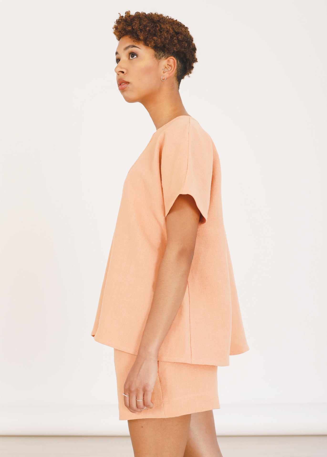 Siena - Cut-out Top in Peach - 100% true hemp / 100 % Hanf