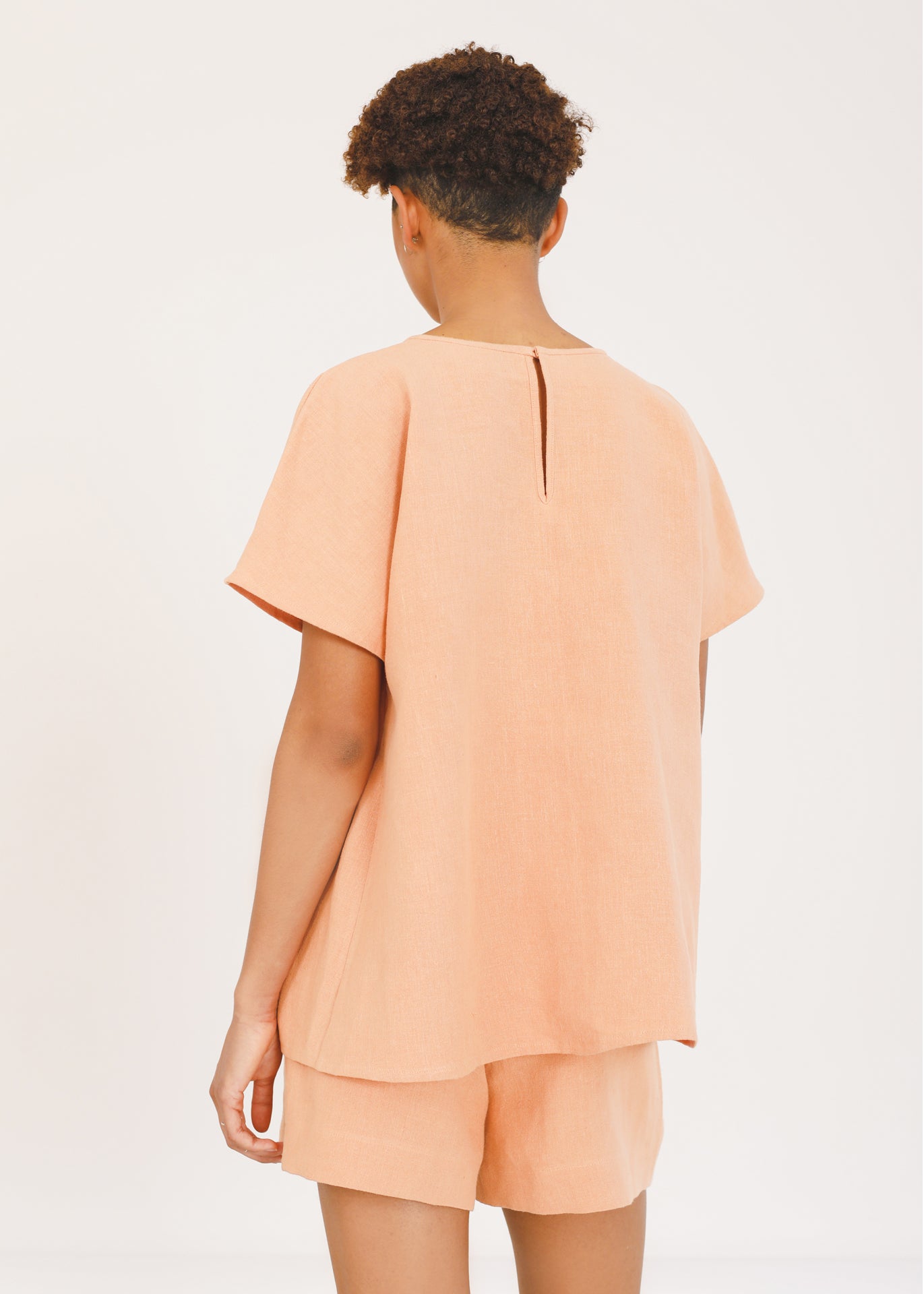 Siena - Cut-out Top in Peach - 100% true hemp / 100 % Hanf