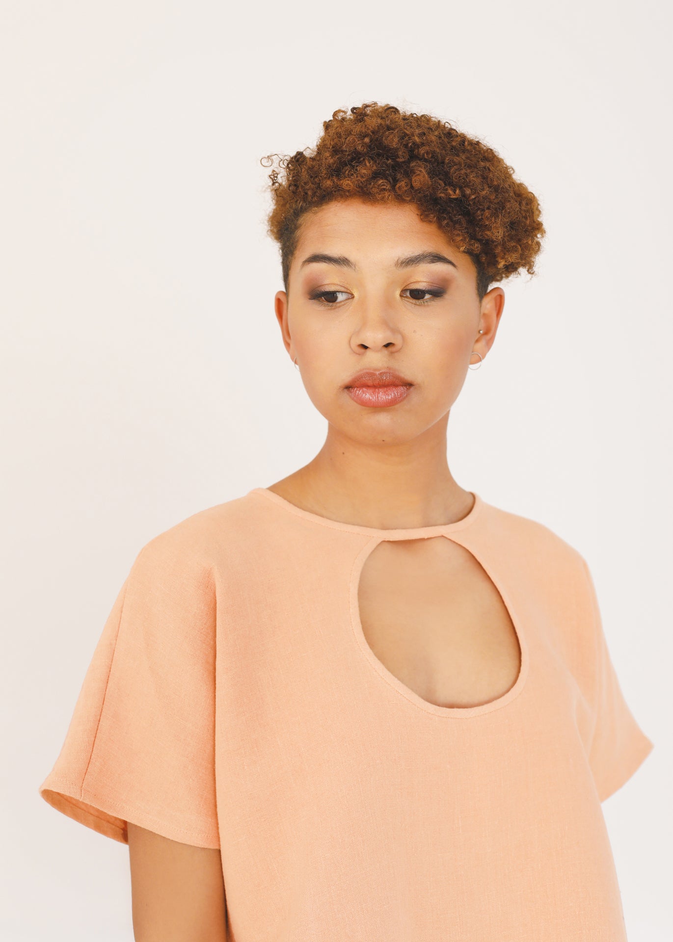 Siena - Cut-out Top in Peach - 100% true hemp / 100 % Hanf