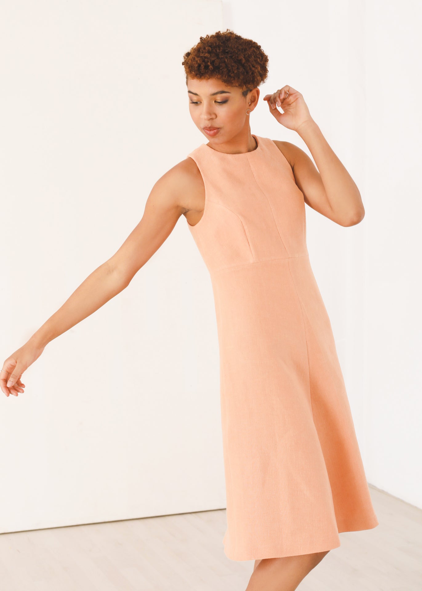 Flora - Halter Dress in Peach - 100% true hemp / 100 % Hanf