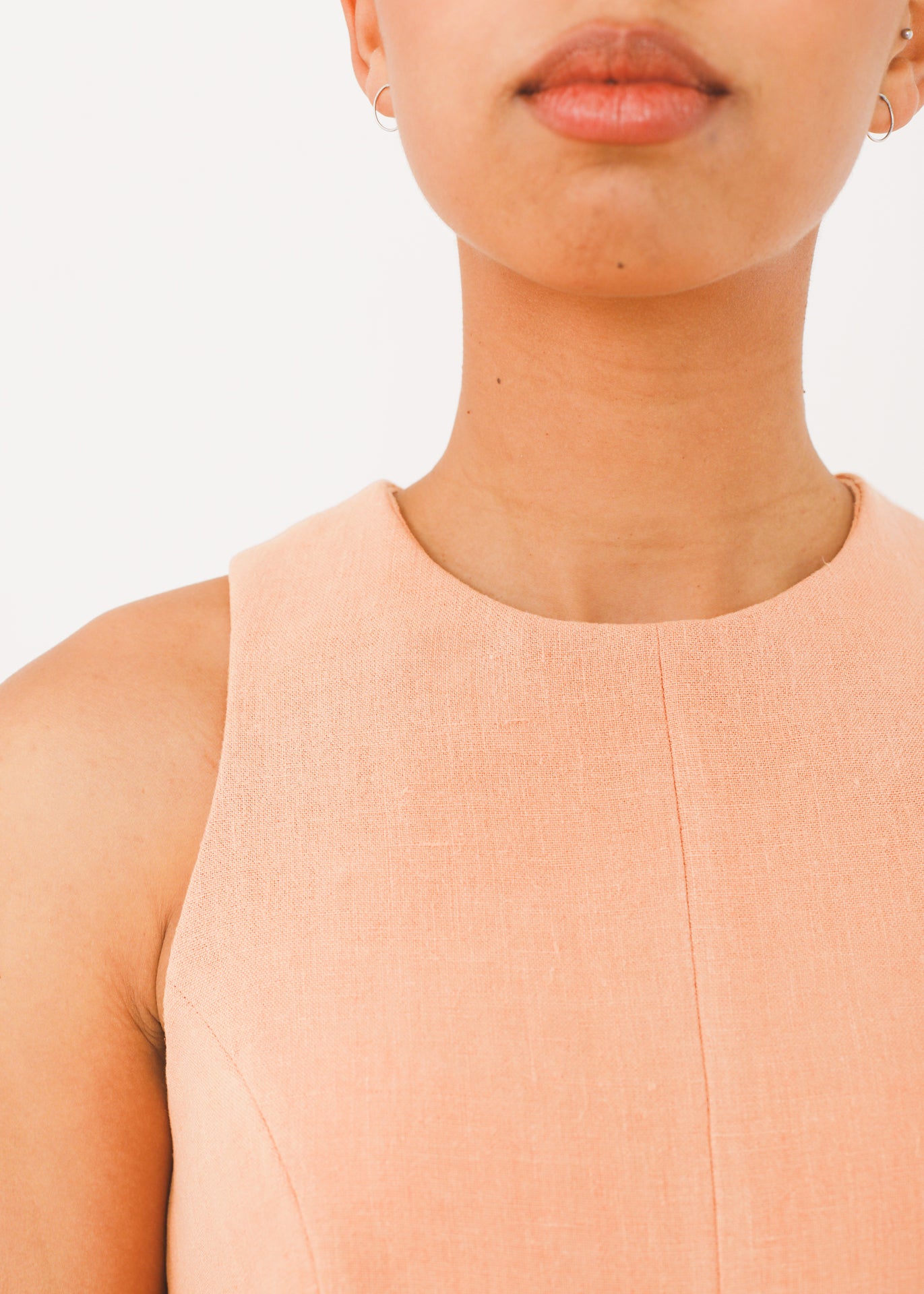 Flora - Halter Dress in Peach - 100% true hemp / 100 % Hanf