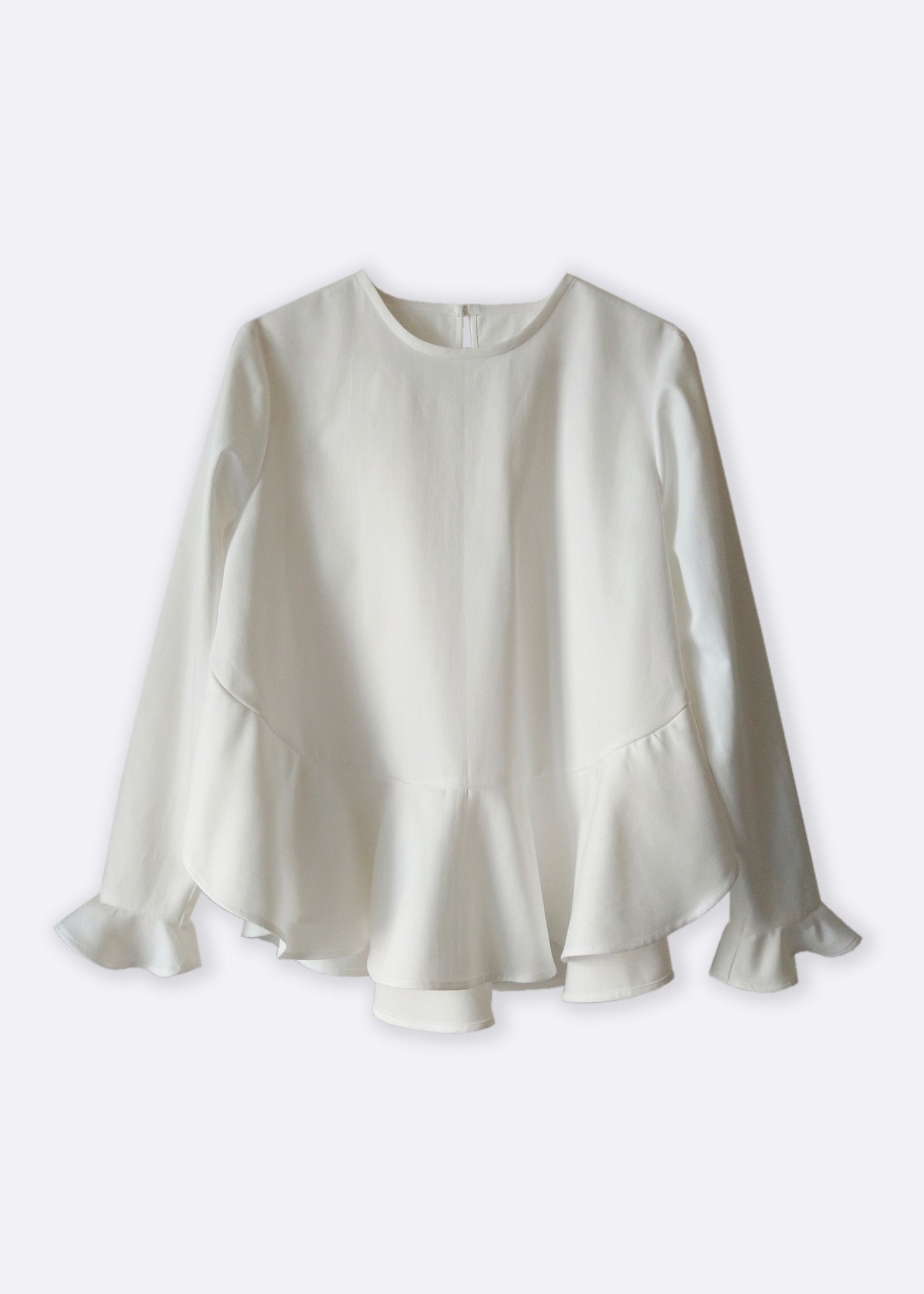 Mara – Long Sleeves Ruffles Top - White