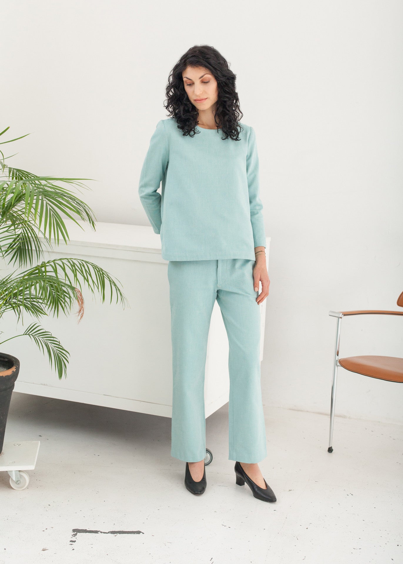 Triadic - Straight-leg Pants in Green - 100% Cotton (organic) / 100 % Baumwolle (Bio)
